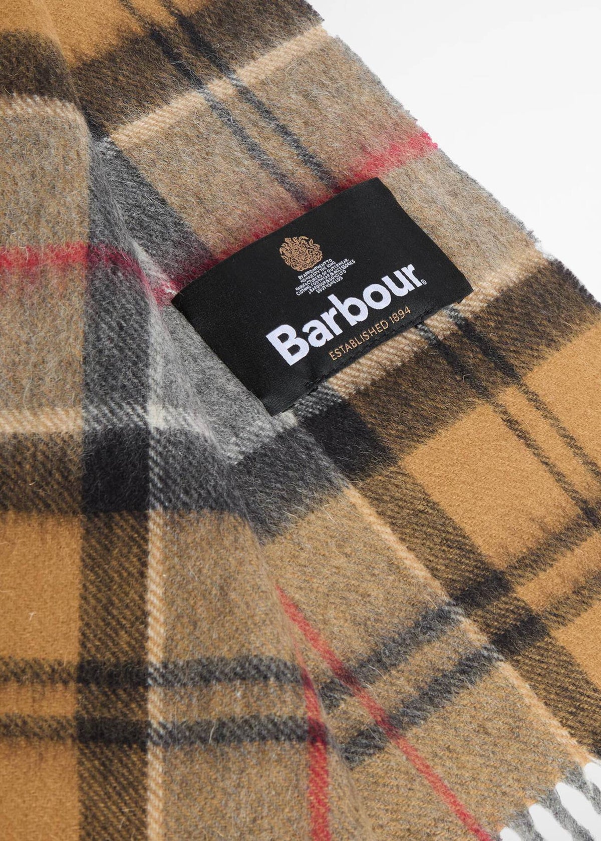 Barbour Wool Cashmere Tartan Scarf Dress Tartan