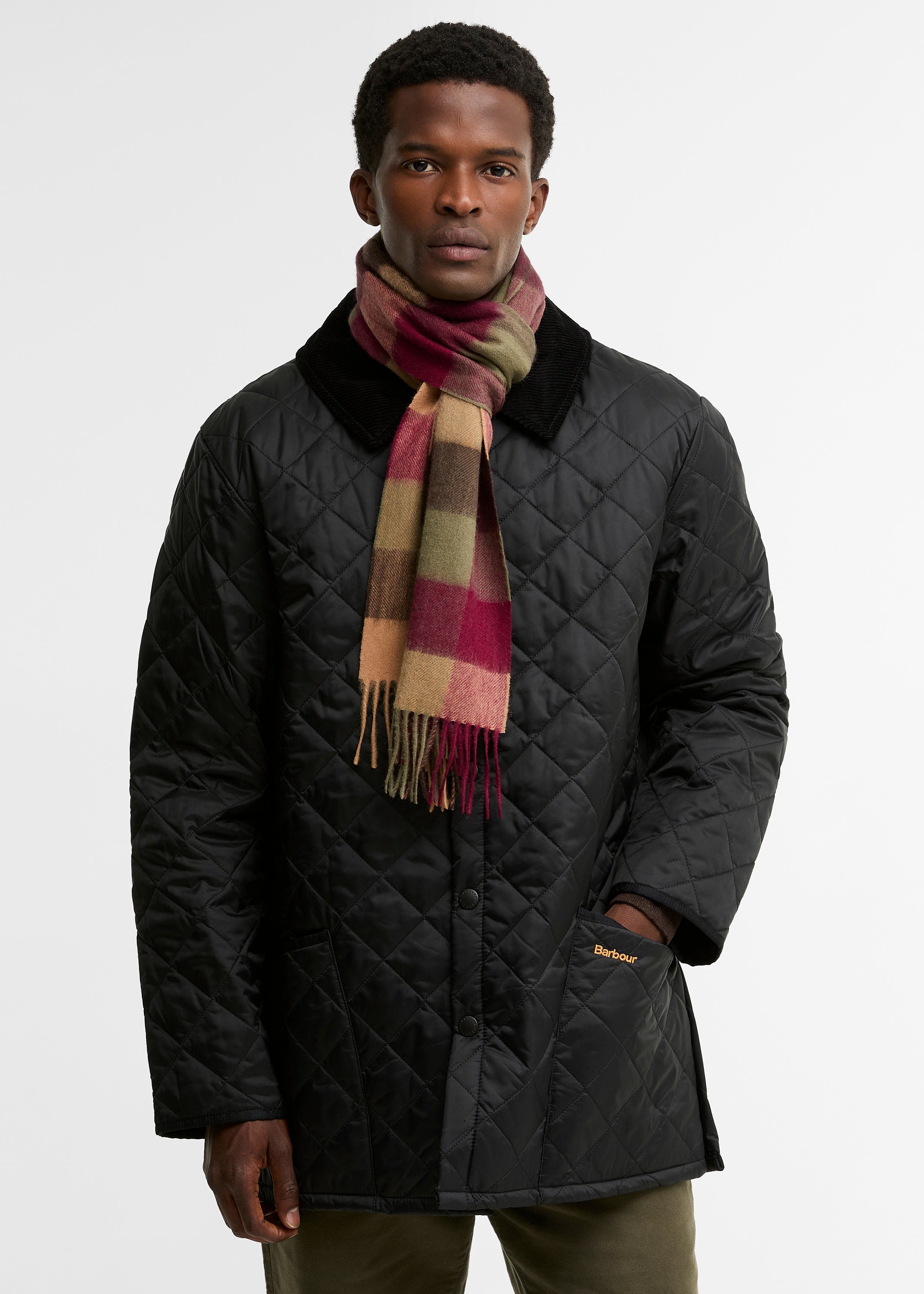 Barbour Large Tattersall Scarf Tawry Port