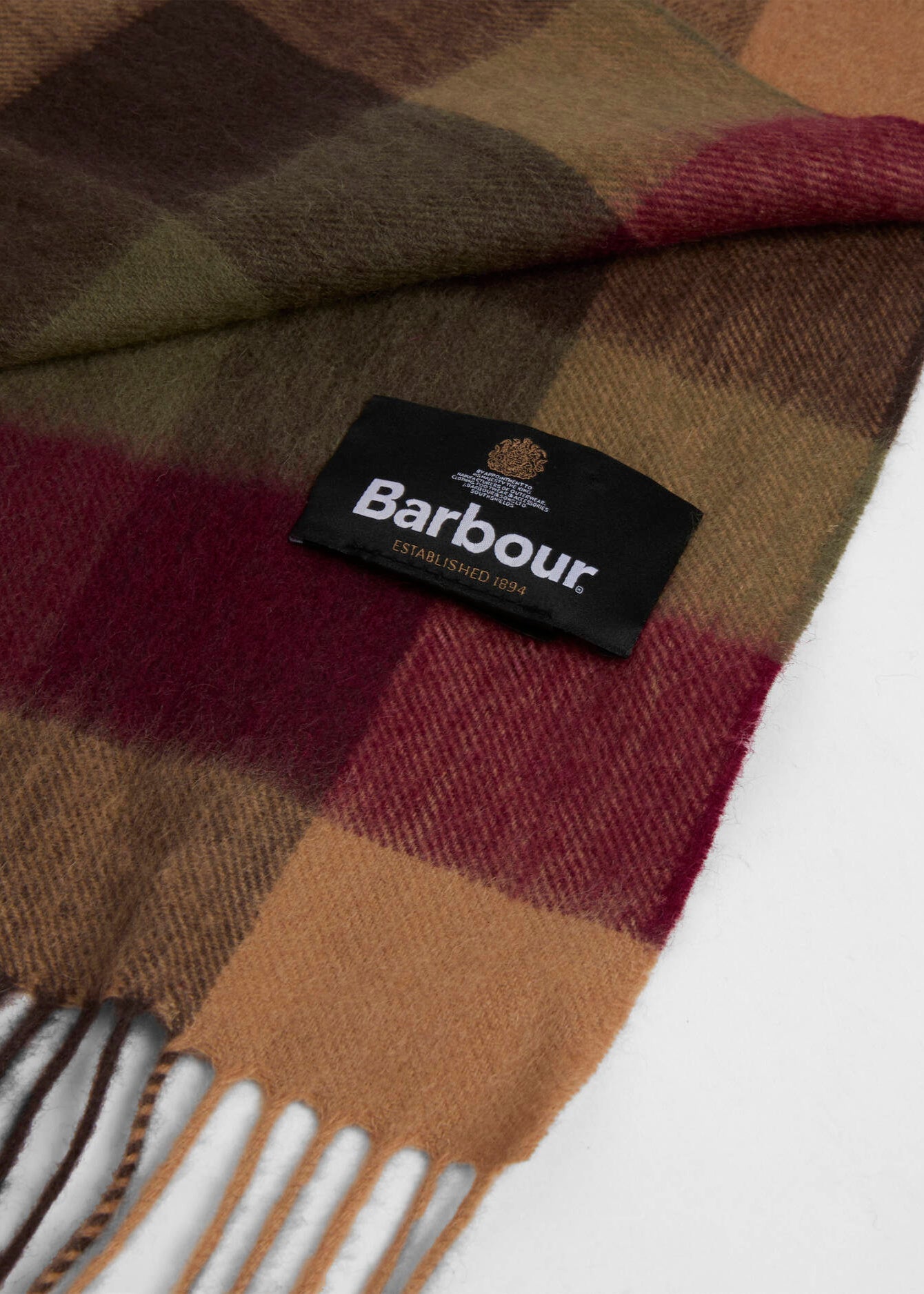 Barbour Large Tattersall Scarf Tawry Port