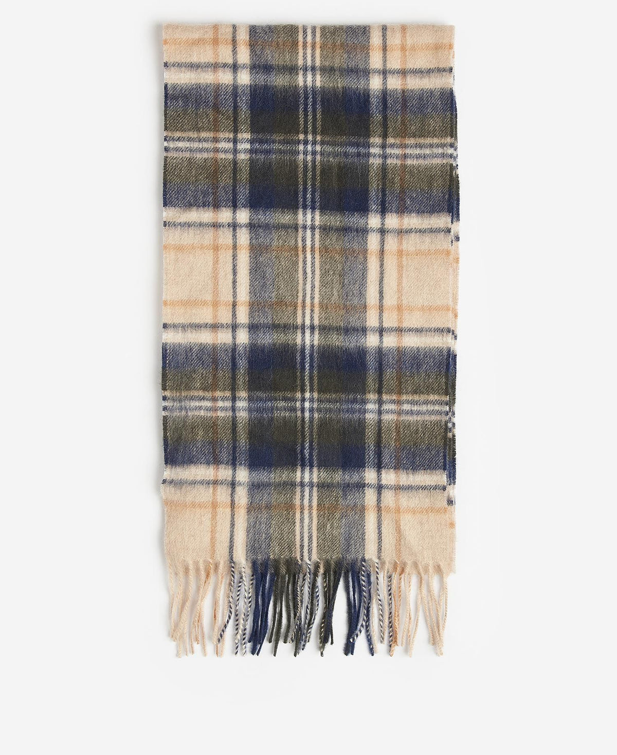 Barbour New Check Tartan Scarf BeigePlaid
