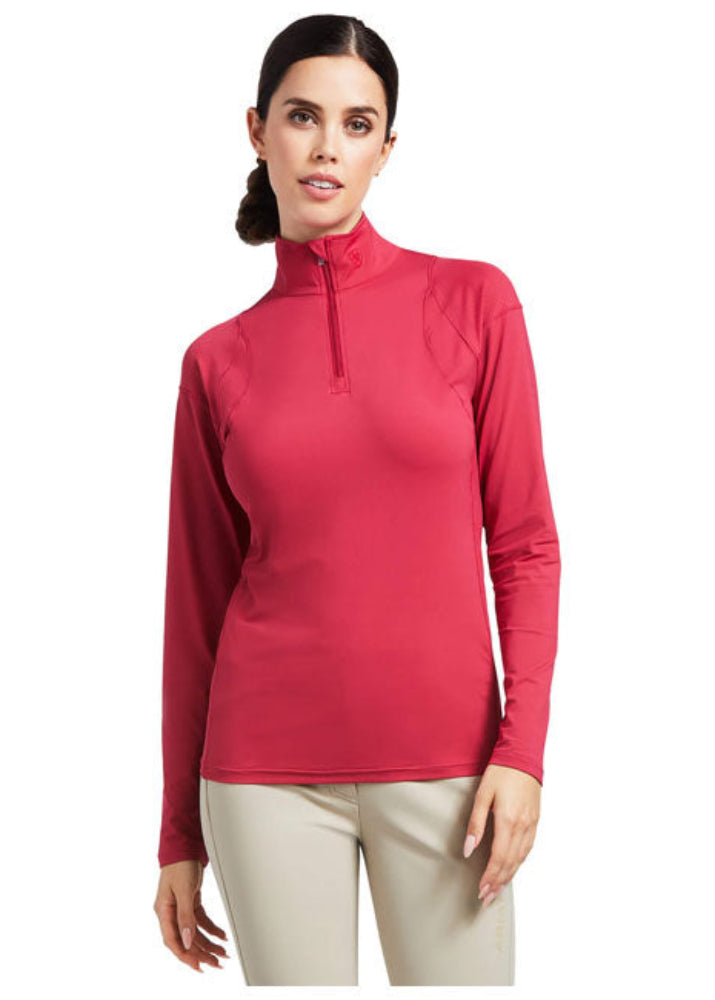Ariat Auburn 1/4 Zip Long Sleeve Baselayer Red Bud