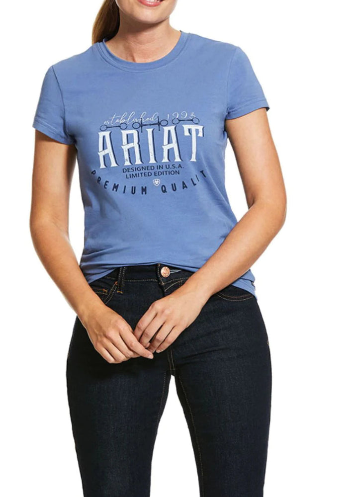 Ariat Logo Tee Blue Heather