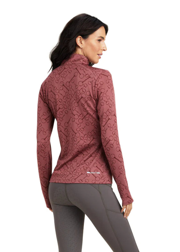 Ariat Prophecy 1/4 Zip Long Sleeve Baselayer Wild Ginger Bit Jacquard