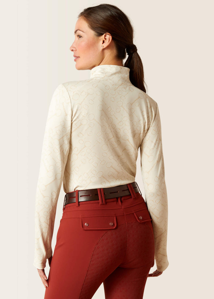 Ariat Prophecy 1/4 Zip Long Sleeve Baselayer Petrified Oak Bit Jacquard