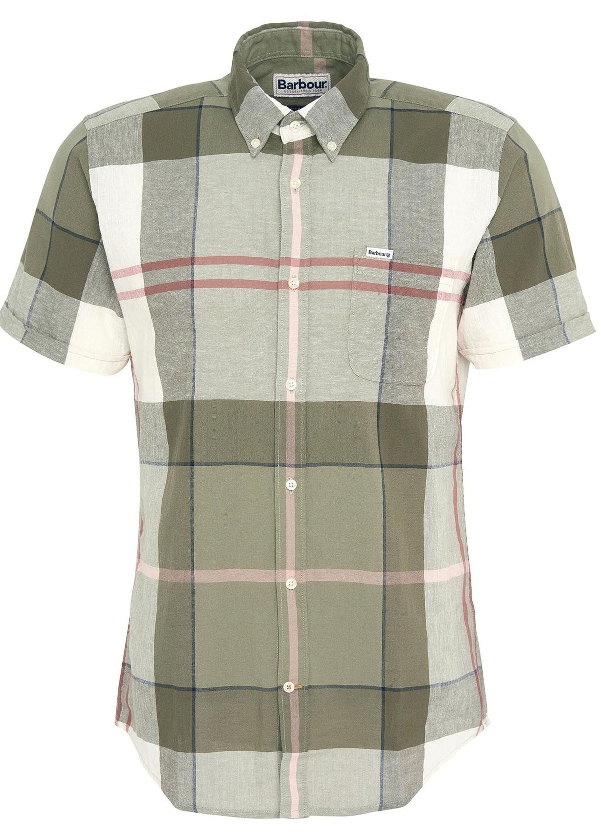 Barbour Douglas Short Sleeve Tailored Shirt Glenmore Olive Tartan