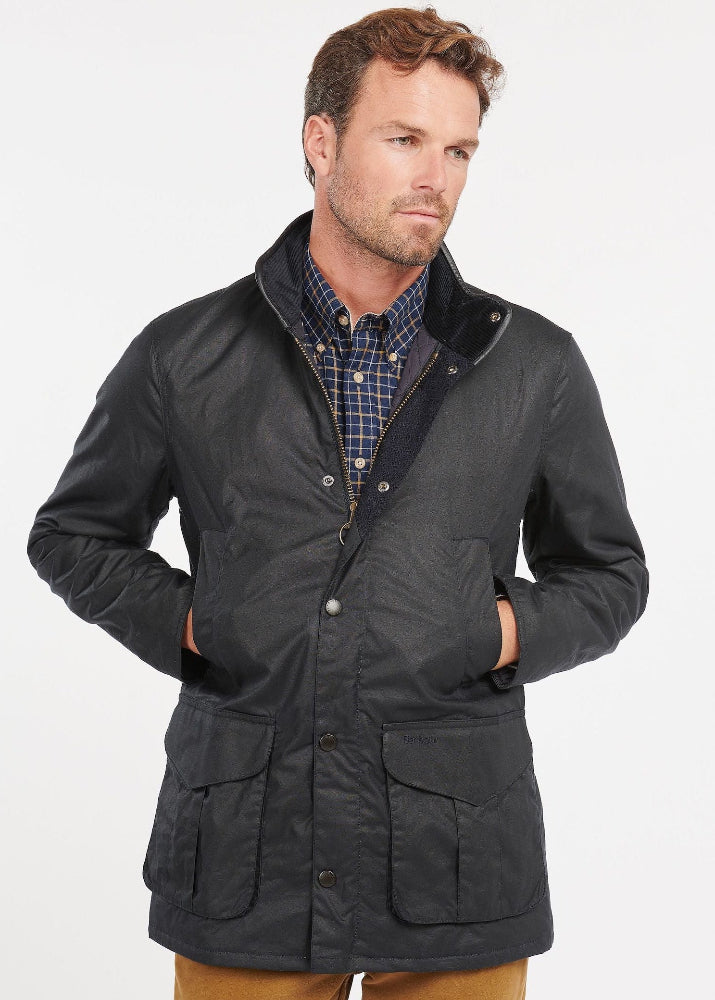 Barbour Hereford Wax Jacket Navy