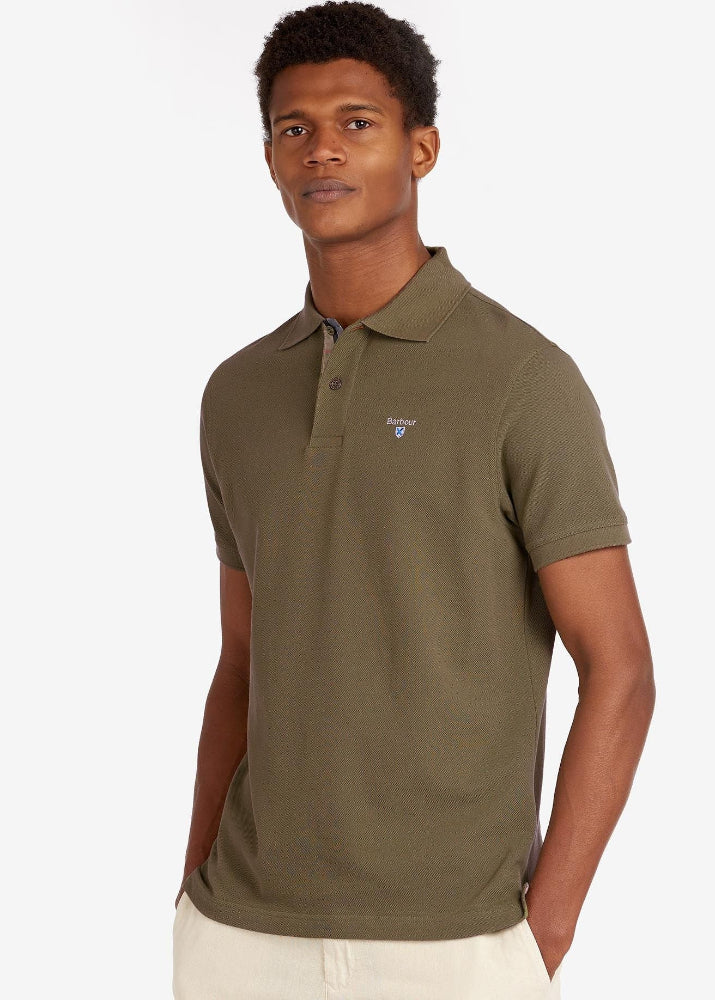 Barbour Tartan Pique Polo Dark Olive