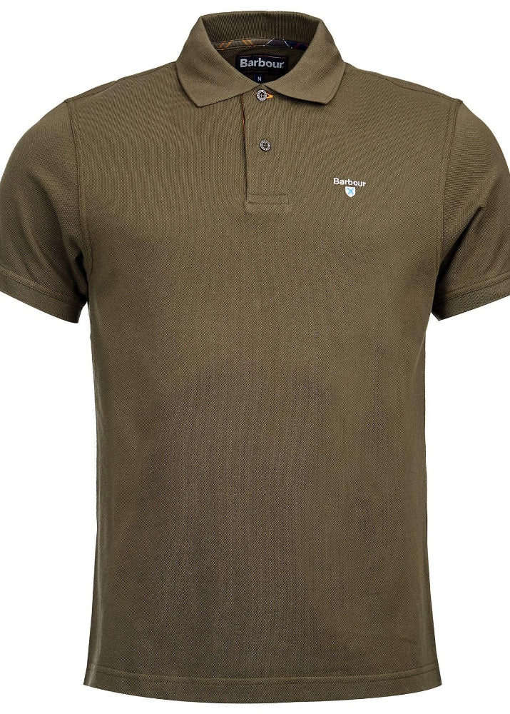 Barbour Tartan Pique Polo Dark Olive