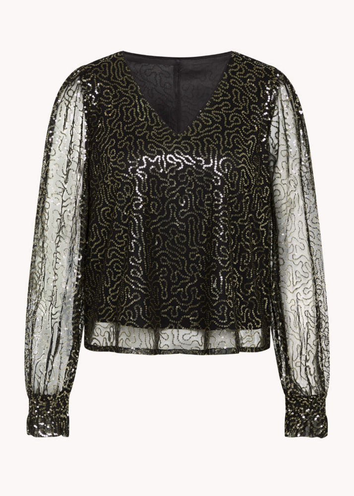 Claire Rit Blouse Black Gold
