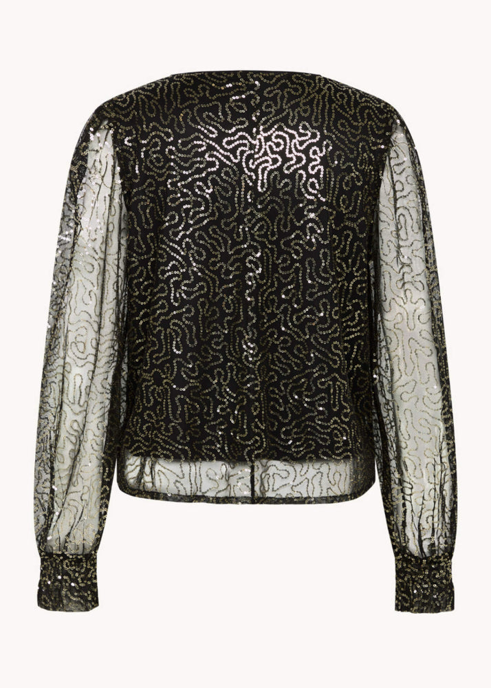 Claire Rit Blouse Black Gold