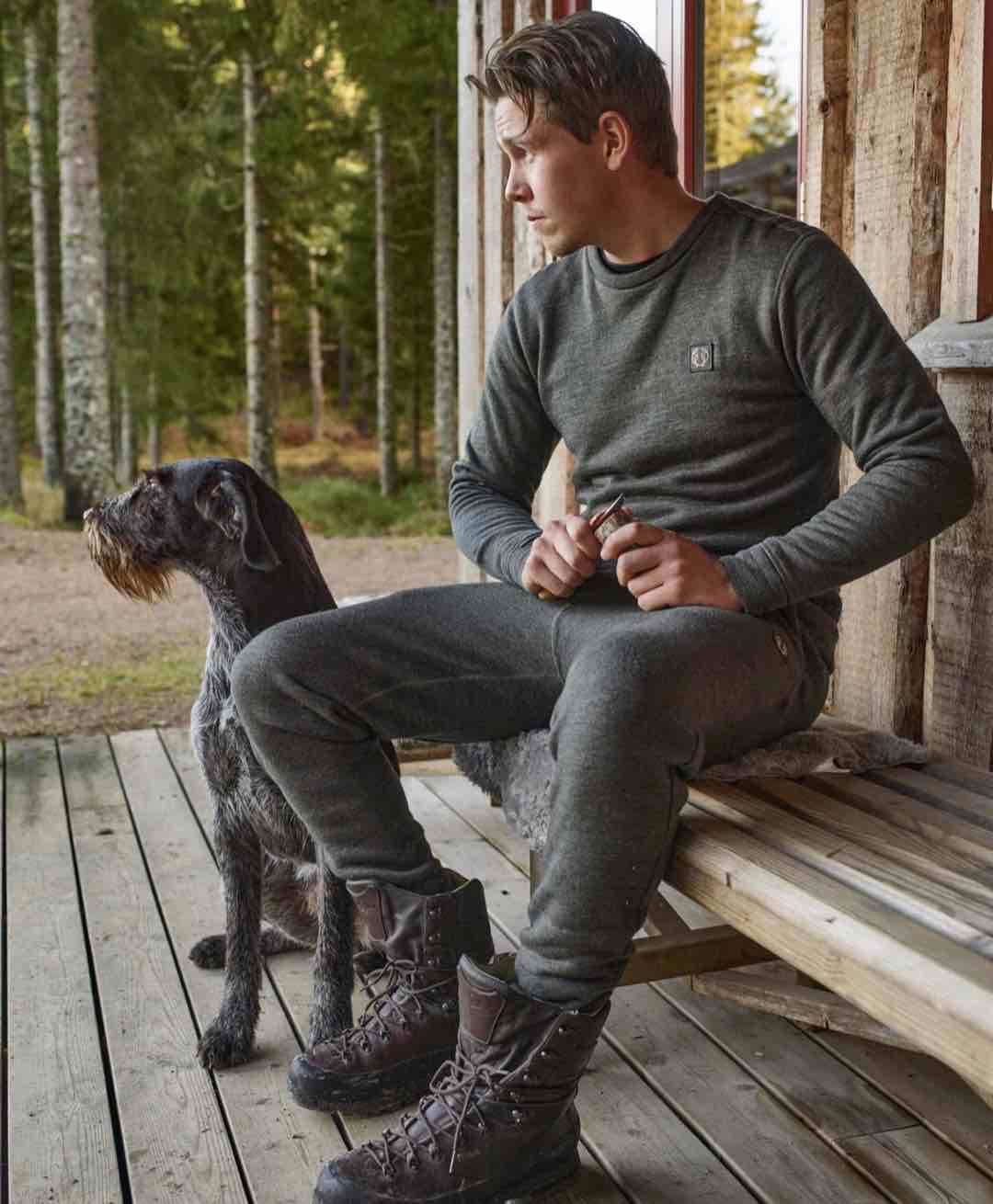 Chevalier Grizzly Wool Sweatpants Midnight Pine Men’s