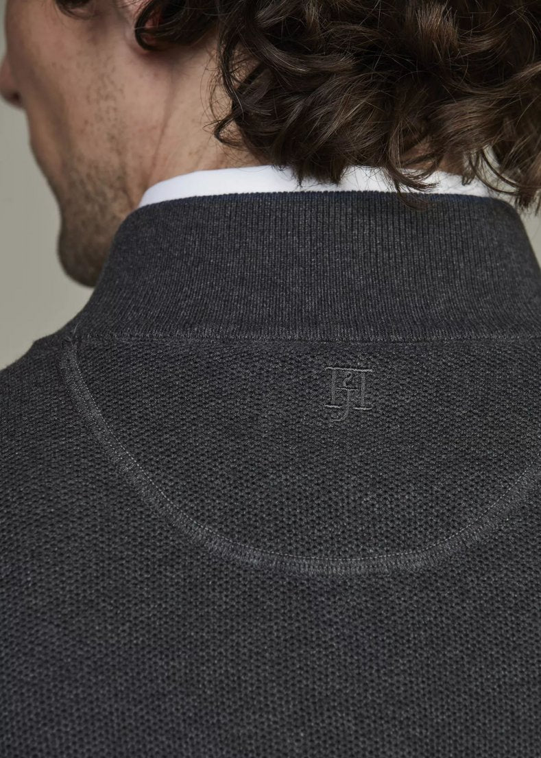 Hansen & Jakob Half Zip Structure Knit Antracit