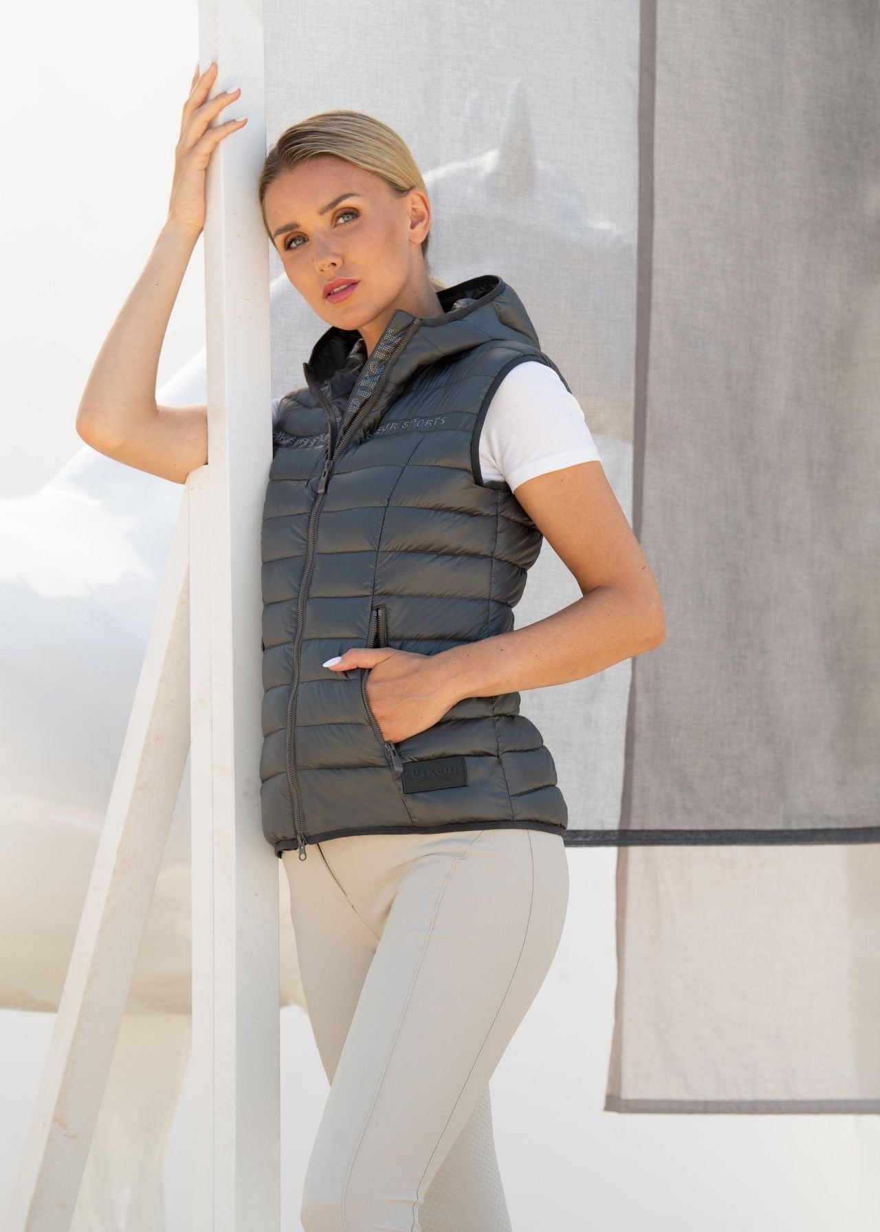 Pikeur Sports Quilted Waistcoat Dark Olive